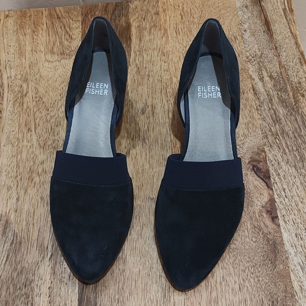 Eileen Fisher Navy Suede Loafers